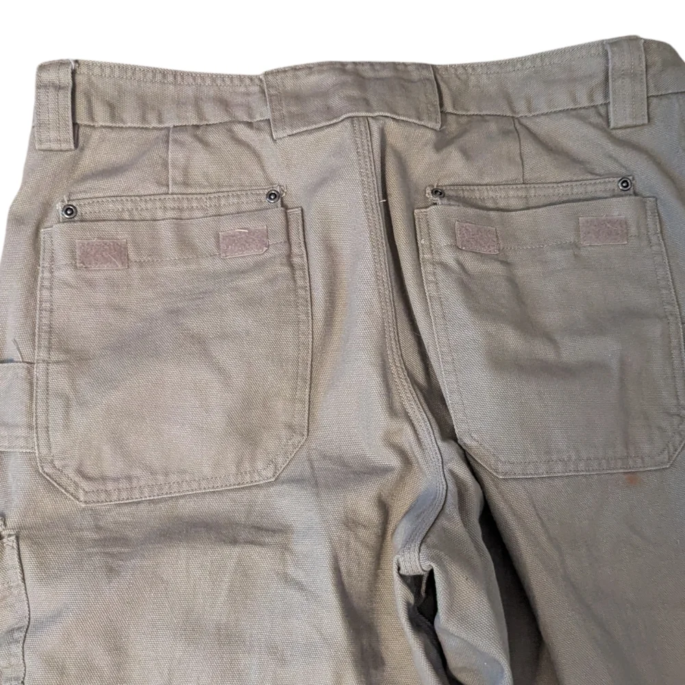 Duluth Dessert Khaki Tan Fire Hose Relaxed Fit Cotton Cargo Pants Men's 36x34
